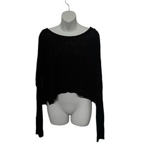 Junie and Jade black long sleeve crop top with lace back